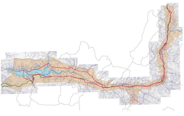 Mapa que recoge el trazado del Camino de Santiago en Aragón