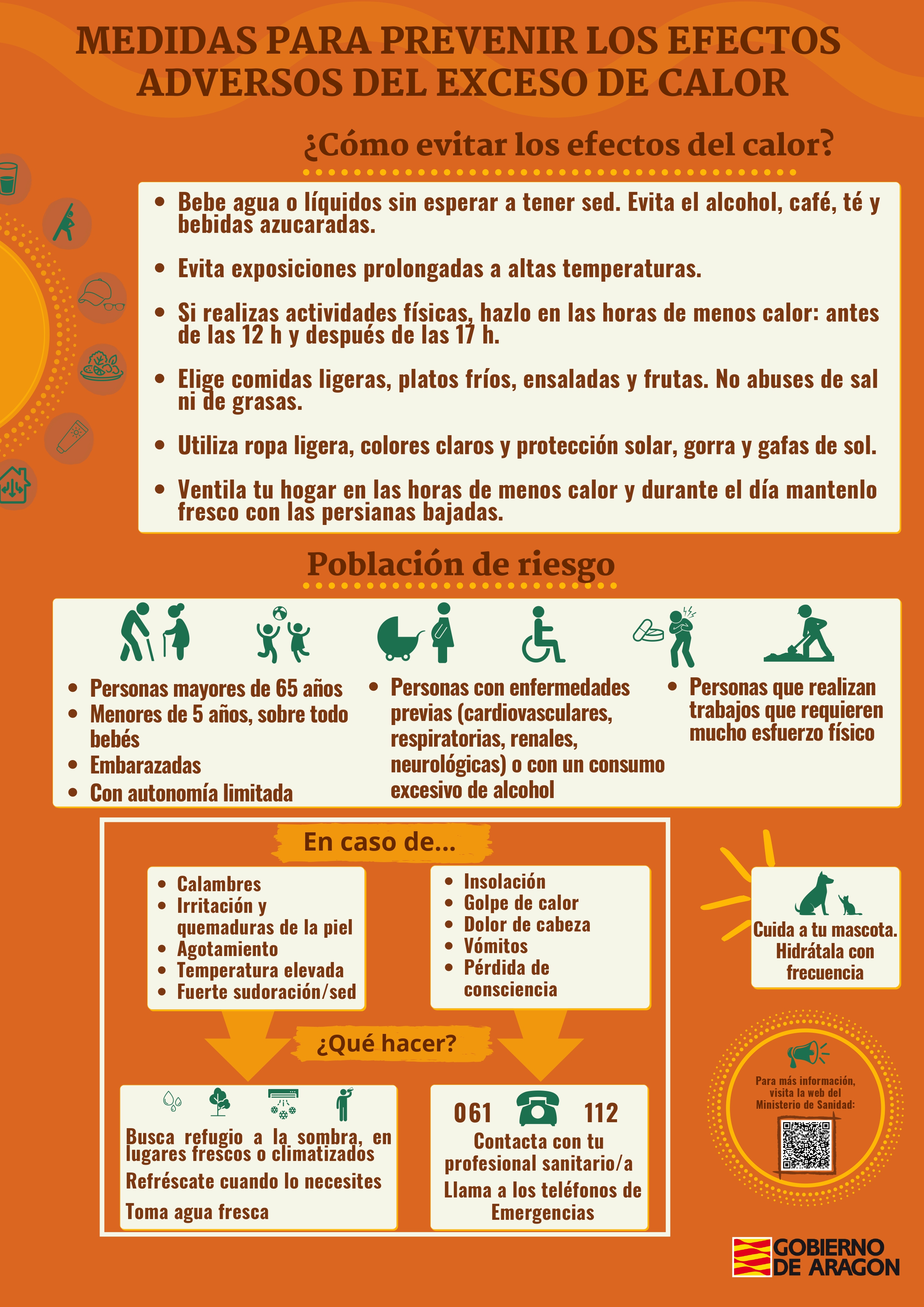 Medidas para prevenir los efectos adversos del exceso de calor. Infografía